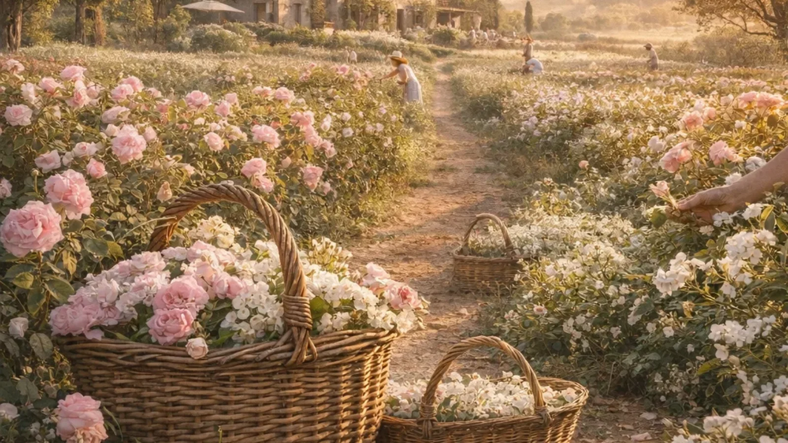 Best Provence Flower Farms Offering Pick-Your-Own Experiences 2026 cover showing a Grasse-Provence flower farm with rose and jasmine fields at golden morning light