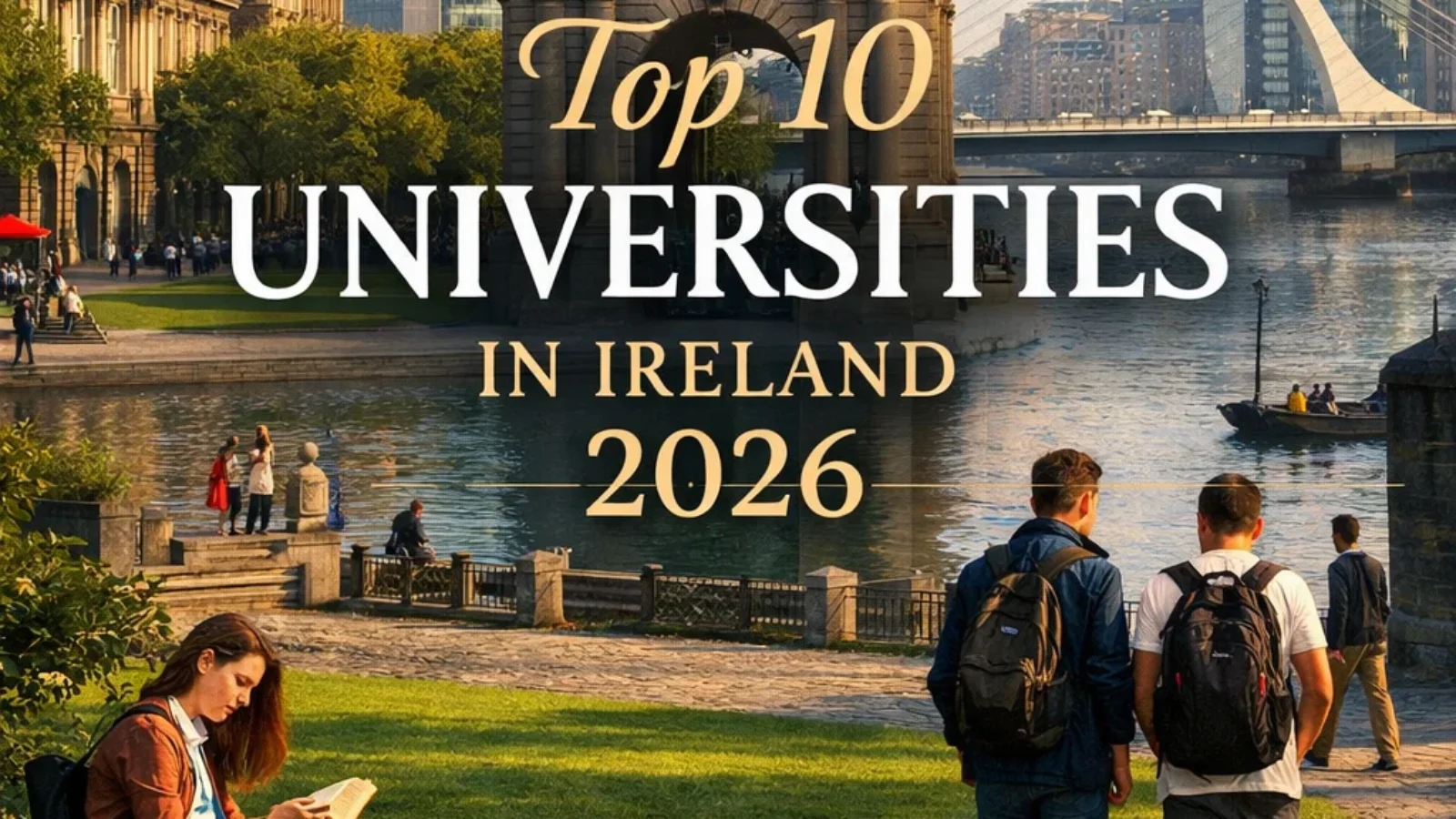 Top 10 Universities in Ireland (2026 Guide) cover featuring a Dublin university landmark scene