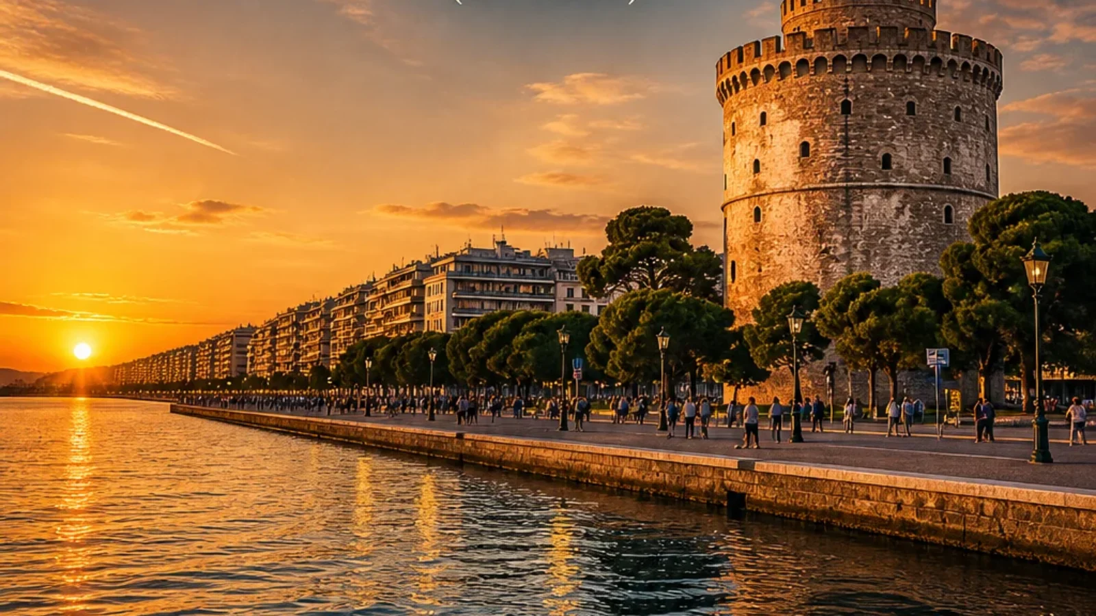 Premium editorial poster cover for Top-Rated Car Rental Companies in Thessaloniki 2026 with Thessaloniki waterfront and White Tower