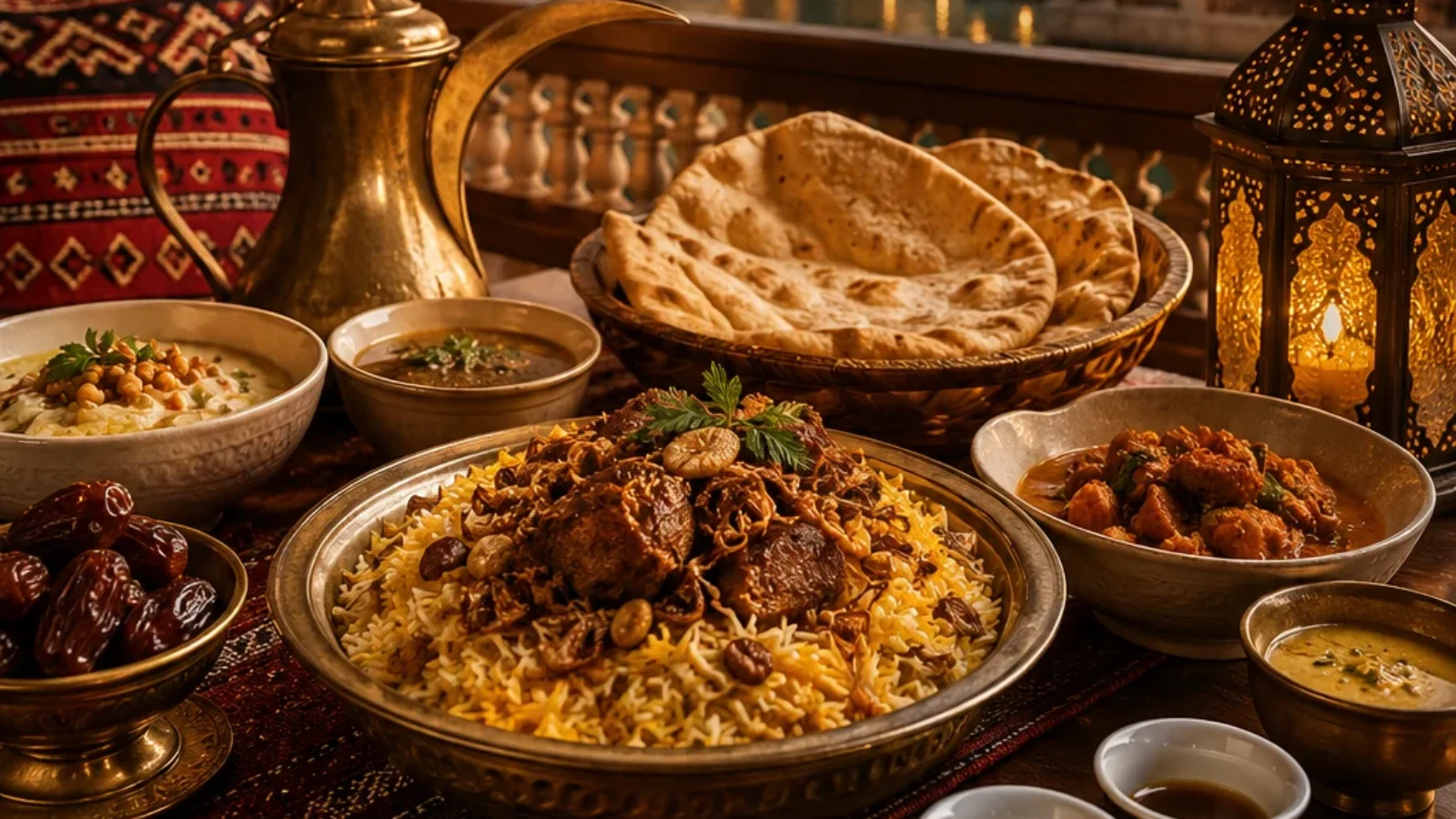 TopRatedPlaces.ai editorial cover showing authentic local cuisine in Dubai with traditional Gulf dishes and cultural dining atmosphere
