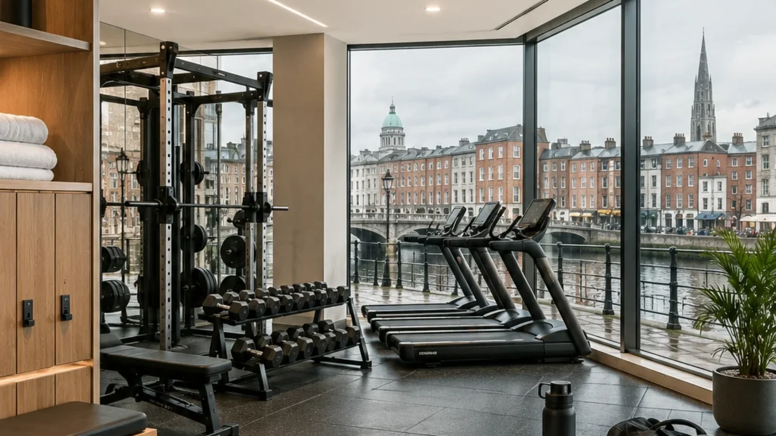 Premium editorial cover showing a modern Dublin gym for weekly gym passes and short-term visitor fitness access